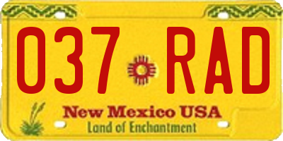 NM license plate 037RAD