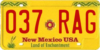 NM license plate 037RAG