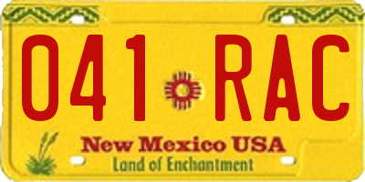 NM license plate 041RAC