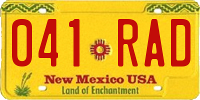 NM license plate 041RAD