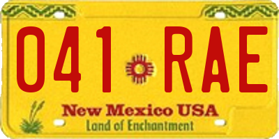 NM license plate 041RAE