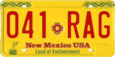 NM license plate 041RAG