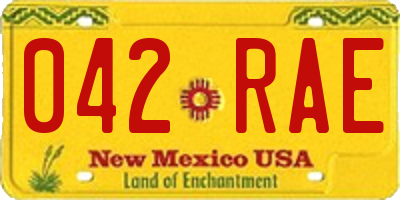 NM license plate 042RAE