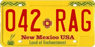 NM license plate 042RAG