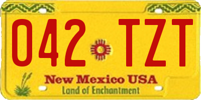 NM license plate 042TZT