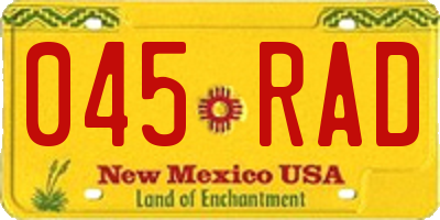 NM license plate 045RAD