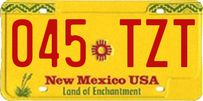 NM license plate 045TZT