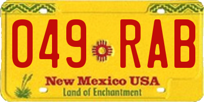 NM license plate 049RAB