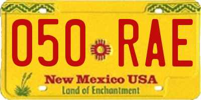 NM license plate 050RAE