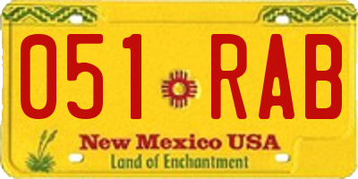 NM license plate 051RAB