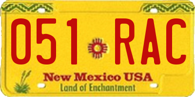 NM license plate 051RAC