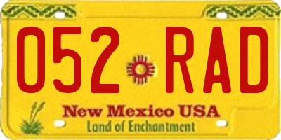 NM license plate 052RAD