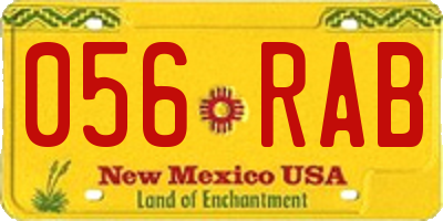 NM license plate 056RAB