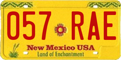 NM license plate 057RAE