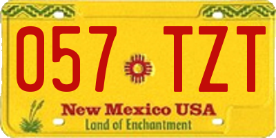 NM license plate 057TZT