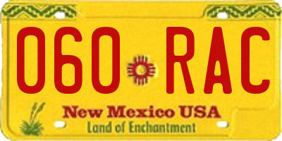 NM license plate 060RAC