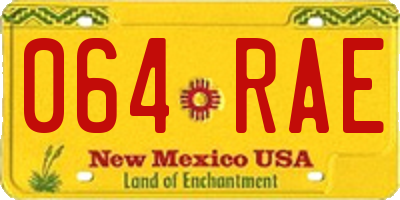 NM license plate 064RAE