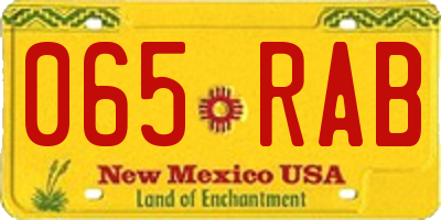 NM license plate 065RAB