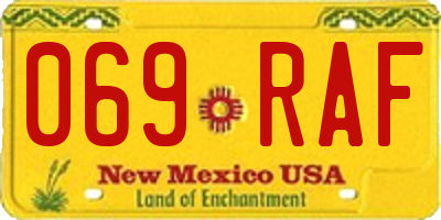 NM license plate 069RAF