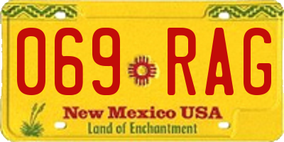 NM license plate 069RAG