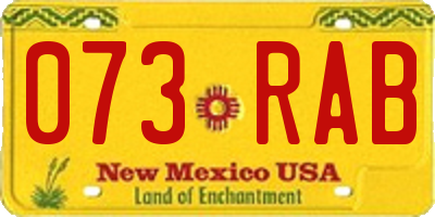 NM license plate 073RAB
