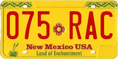 NM license plate 075RAC