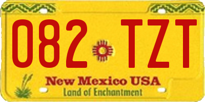 NM license plate 082TZT