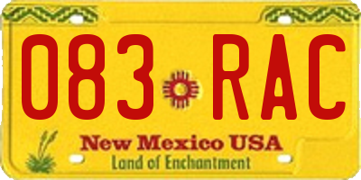 NM license plate 083RAC