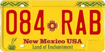 NM license plate 084RAB