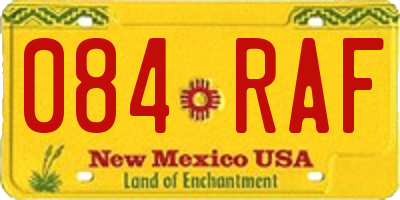 NM license plate 084RAF