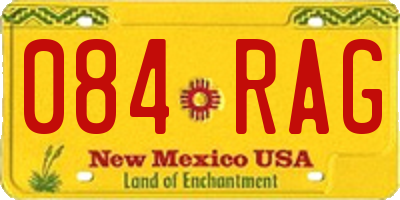 NM license plate 084RAG
