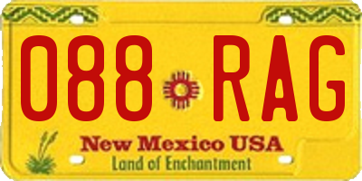 NM license plate 088RAG