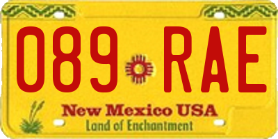 NM license plate 089RAE