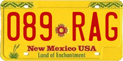 NM license plate 089RAG