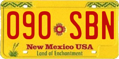 NM license plate 090SBN