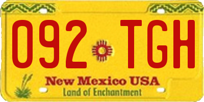 NM license plate 092TGH