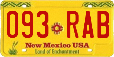 NM license plate 093RAB