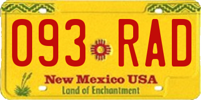 NM license plate 093RAD