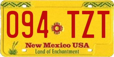 NM license plate 094TZT