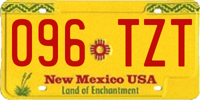 NM license plate 096TZT