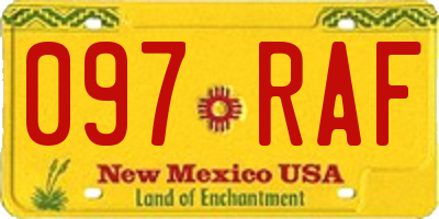 NM license plate 097RAF