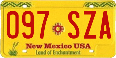NM license plate 097SZA