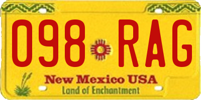 NM license plate 098RAG