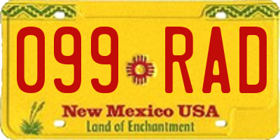 NM license plate 099RAD