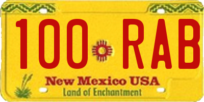 NM license plate 100RAB