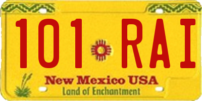 NM license plate 101RAI