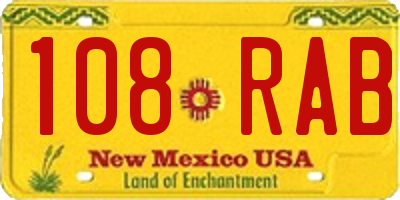 NM license plate 108RAB