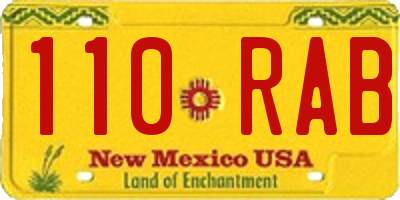 NM license plate 110RAB