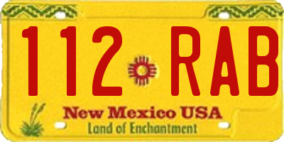 NM license plate 112RAB