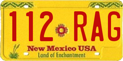 NM license plate 112RAG